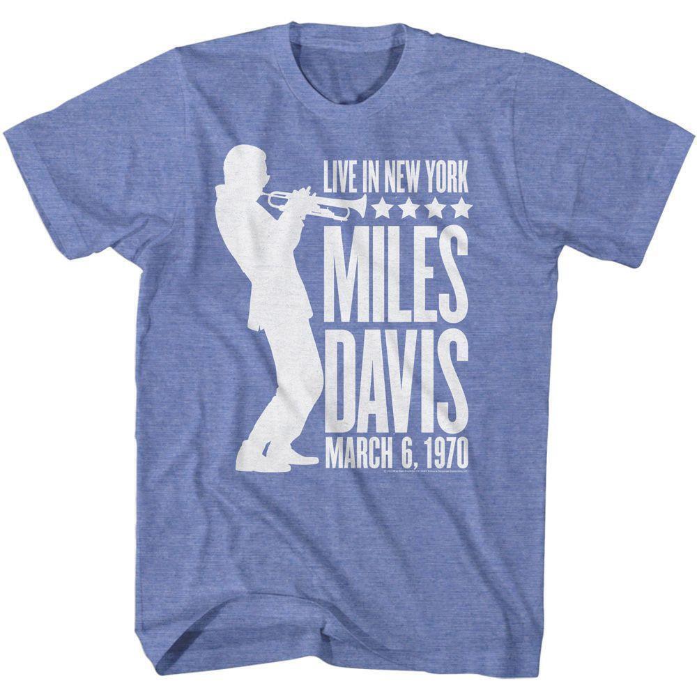 Miles Davis Silhouette Light Blue Adult T Shirt